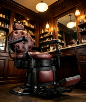 Fauteuil de Barbier Ergonomique Moderne en Métal Inclinable avec Appui-tête, Design Unisexe pour Salons et Espaces de Loisirs, Emballage pour Envoi Postal