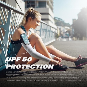 Manchon de protection solaire UV personnalisé rafraîchissant pour bras, pour hommes et femmes, idéal pour les sports de plein air, le cyclisme et la compression. - Product Image 3