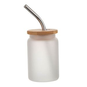 Bouteille d'eau en verre dépoli transparent pour sublimation, type Mason Jar, canette de bière, gobelet 3,5 oz - Product Image 2