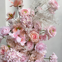 Arche florale rose et violette faite à la main, colonne de fleurs artificielles en soie pour toile de fond de mariage, décoration de fenêtre et d'événements