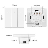 Interrupteurs muraux intelligents Wi-Fi 3 gangs avec bouton, prise réseau neutre + ligne L, commande vocale Alexa, Smart Life 10A ABS