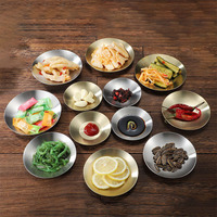 Assiettes en acier inoxydable 201/304 de haute qualité, dorées/argentées, motif classique personnalisé, logo personnalisé pour la maison, la randonnée, les mariages