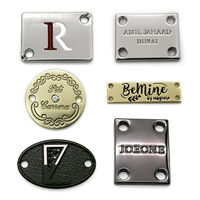 Étiquette métallique personnalisée en alliage de zinc, logo de marque gravé en relief, plaque métallique à coudre pour vêtements, hijab, sacs