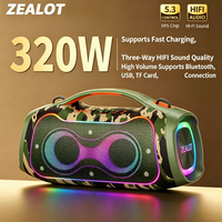 Zealot 320W Haut-parleur Subwoofer Haute Puissance Portable Sans Fil Étanche avec Lumière de Fête RGB pour Événements Extérieurs