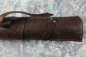 Handmade Genuine <b>Leather</b> Case for Kitchen Sheath Pocket Holder Bag With Multiple Slots for Sheath Kit Cover Storage Roll Pouch - Product Image 4
