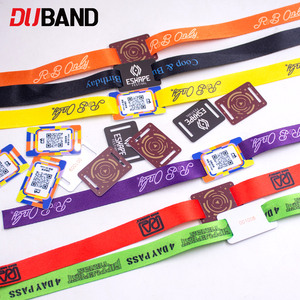 RFID-fähige Polyester-Armbänder mit individuellem gewebtem Logo für Großveranstaltungen, Crowd-Management, smarte Zugangssysteme und bargeldlose Systeme - Product Image 3