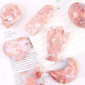 Sconti all'ingrosso di alta qualità <span class=keywords><strong>pietra</strong></span> di cristallo naturale intagliato a mano <span class=keywords><strong>agata</strong></span> <span class=keywords><strong>rosa</strong></span> antico palma <span class=keywords><strong>pietra</strong></span> per il bilanciamento energetico - Product Image 2