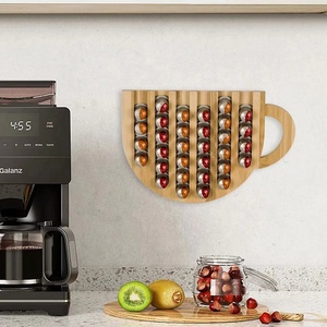 Soporte de pared para cápsulas de café de bambú ecológico con estante de almacenamiento que ahorra espacio - Product Image 5