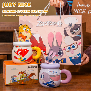 <span class=keywords><strong>Taza</strong></span> de Cerámica de Dibujos Animados de Disney con Pajita, Tapa y Asa, <span class=keywords><strong>Taza</strong></span> de Café y <span class=keywords><strong>Leche</strong></span> <span class=keywords><strong>para</strong></span> Niños y Uso Doméstico, Regalo de Navidad - Product Image 6