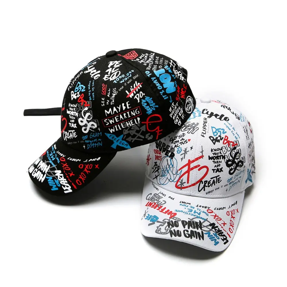 Wholesale Fashion Graffiti Hats Unisex Street Style Hip-hop Hats For Men Custom Baseball Cap Sport Caps