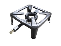Estufa de Gas propano para acampar al aire libre, quemador de cocina portátil de hierro fundido con 4 anillos