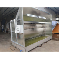 Cabine de pulvérisation de rideau d'eau à double couche de 3 mètres personnalisée en usine et armoire de filtre à rideau d'eau à double couche