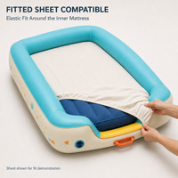 Lit de voyage gonflable pour tout-petits avec matelas intérieur amovible, construction en PVC à double chambre pour marques de distributeurs