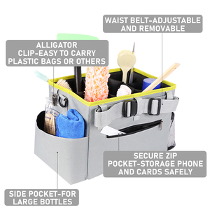 Correa de hombro ajustable, cinturón de cintura, organizador de asas, suministro de limpieza de poliéster portátil grande, divisor desmontable, respetuoso con el medio ambiente - Product Image 2