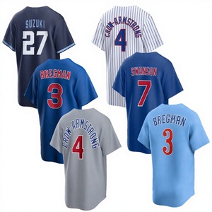 Qualité supérieure cousue avec soin # 3 Alex Bregman # 4 Crow-Armstrong # 7 Dansby Swanson # Maillot de baseball américain court 27 Seiya Suzuki - Product Image 3