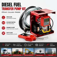 Pompe de transfert de carburant diesel 220V avec débitmètre et buse pour ravitaillement mobile