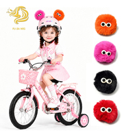 Pompon en fourrure multicolore avec yeux, accessoire de casque amovible mignon pour la décoration des casques d'enfants