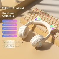 Casque sans fil personnalisable à oreilles de chat, tendance, pour son stéréo, lumières scintillantes, indicateur de batterie, pour enfants
