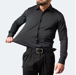 T-shirt d'été pour homme, couleur unie, séchage rapide, respirant, boutonné, élastique, amincissant, vêtement de travail élégant, vente en gros, personnalisable - Product Image 1
