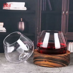 زجاج ويسكي بقاعدة كريستالية ثقيلة مائلة لسطح المكتب & واضح Stemless - Product Image 2