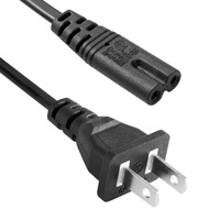 Câble d'alimentation CA NEMA 1-15P vers IEC C8, prise américaine à 2 broches, câble d'alimentation en forme de 8 pour moniteur, téléviseur, ordinateur portable