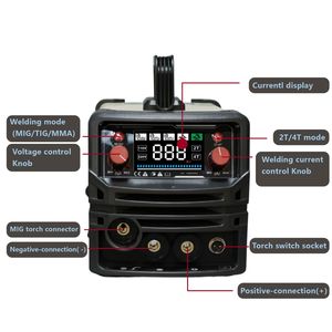 APEXYN 2026 Nuevas Soldadoras MIG MIG-140C 110V/220V Sin Gas/MMA/TIG con Control Sinérgico 3 en 1, Máquina de <span class=keywords><strong>Soldar</strong></span> con Hilo Tubular MIG - Product Image 4