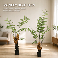 Plante artificielle en pot style nordique, fougère tête de singe, feuillage vert bionique pour la décoration intérieure du salon et de la maison