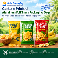 Sacs personnalisés imprimés pour chips de pommes de terre, sachets d'emballage en aluminium et plastique pour chips de plantain, pochettes alimentaires pour snacks, chips de banane