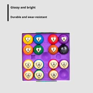 Nhà Máy Bán Hàng Trực Tiếp Yalokang Kim Cương Lõi Hồ Bơi Quả Bóng Mỹ Màu Đen Tám Pha Lê 57.2Mm Nhựa Hoàn Chỉnh Thiết Lập 16 cái/hộp YLK-BS-01 - Product Image 3