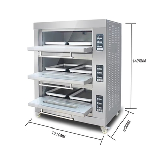 Four à sole en <span class=keywords><strong>pierre</strong></span> industriel à 3 niveaux et 9 plateaux pour la cuisson de gros pains à vendre / Équipement de boulangerie - Product Image 5