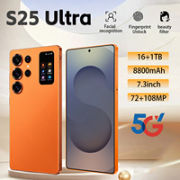 Smartphone S25 Ultra 5G 16 Go 1 To Écran AMOLED 7,3 Pouces Appareil Photo 108 MP Batterie 8800 mAh Reconnaissance Faciale Double SIM Android 15