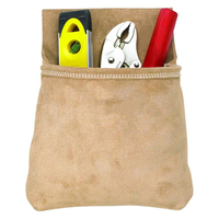 Sac à outils et à clous pour charpentier Custom Craft 178234, en cuir pleine fleur inversé, 8 poches, blanc, traitement anti-salissure, de bonne qualité