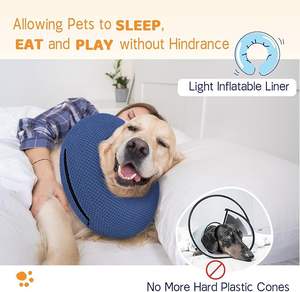 Farklı boyutlarda şişme yumuşak köpek tasmaları Waffle kumaş köpek boyun yaka Pet köpek postoperatif şişme kurtarma yaka - Product Image 3