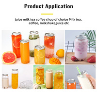 Pot en plastique transparent Aoyi, haut, 330 ml, 350 ml, 500 ml, pour jus d'orange, jus de pastèque, lait, thé