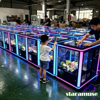 Machine à griffes Cube Claw Crane, jeux à monnayeur, mini machine de distribution de jouets en peluche, accepteur de billets, 85x85x85cm, 110V/220V