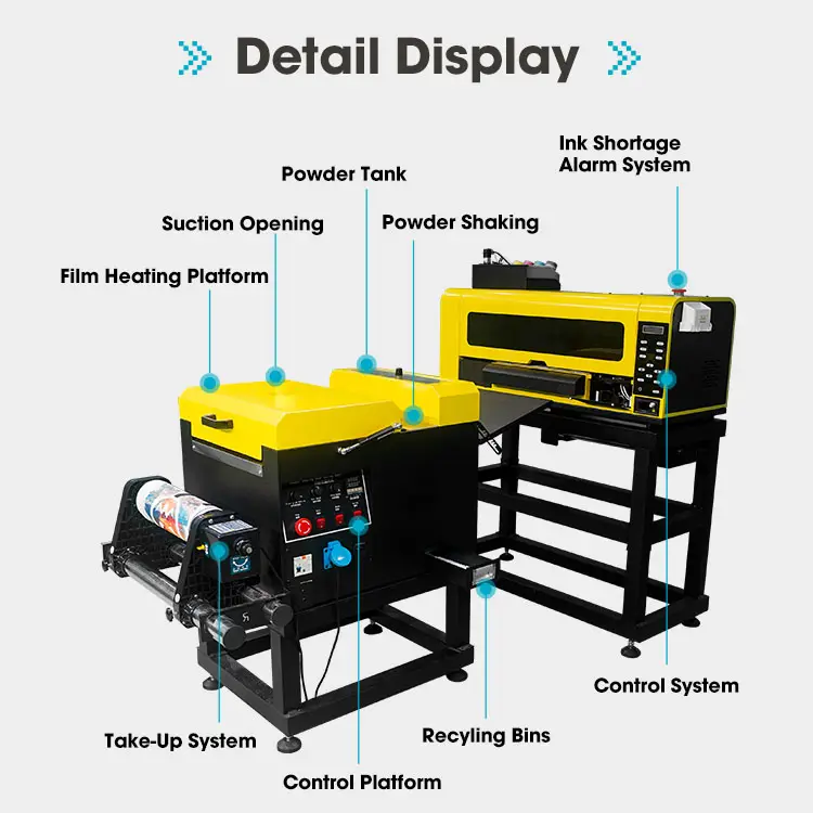 Stampante a trasferimento termico A3 da 12 pollici di alta qualità facile da usare direttamente su pellicola per macchina da stampa Dtf per indumenti