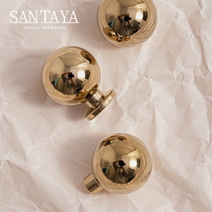 Santaya Solid Brass Kitchen Cabinet Handle PVD Gold Furniture Pulls Wardrobe Long Handles <strong>Dresser</strong> Drawer <strong>Knobs</strong> - Product Image 4