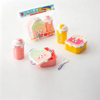 Ensemble boîte à lunch et gourde pour enfants, motif dessin animé, pour pique-nique et camping, avec compartiment à fruits