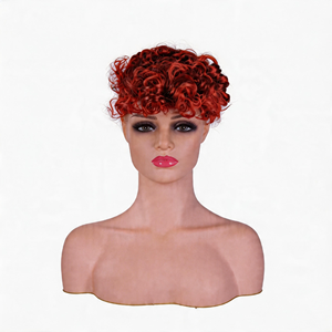 <span class=keywords><strong>Perruque</strong></span> synthétique rouge courte et bouclée, style <span class=keywords><strong>vintage</strong></span>, avec frange, pour femmes, idéale pour cosplay, fête, Halloween, carnaval, jeu de rôle - Product Image 2