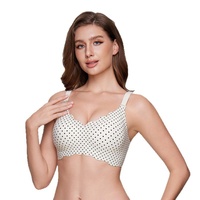 Bra Push-Up Nirkabel Tipis Seri Polka Dot Tali Dapat Diubah Tanpa Jahitan Nyaman untuk Ukuran Eropa Amerika Terlaris
