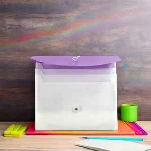 Giá rẻ PP Multilayer không thấm nước tài liệu túi văn phòng trường văn phòng phẩm mở rộng tập tin hộp cặp phong cách thư Kích thước nắp nộp hồ sơ - Product Image 6