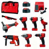 Kit d'outils multifonctions sans fil, ensemble complet d'outils électriques pour le perçage, le fixation, la découpe, le meulage, la démolition et les applications de réparation
