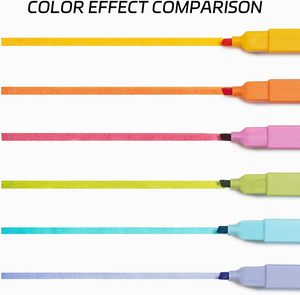 Juego de 6 Marcadores Fluorescentes de Colores Pastel, a Base de Agua, Calidad Estable, Venta al Por Mayor - Product Image 5