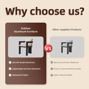 Fauteuil d'extérieur moderne en <span class=keywords><strong>aluminium</strong></span> avec tissu imperméable et mousse à séchage rapide pour villas, terrasses <span class=keywords><strong>de</strong></span> toit, restaurants, cafés et salons extérieurs - Product Image 3