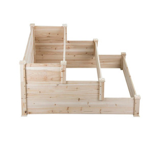 Petit lit de jardin surélevé <span class=keywords><strong>en</strong></span> <span class=keywords><strong>bois</strong></span> rustique sculpté à la main 3 niveaux arrière-cour décoratif stable - Product Image 3