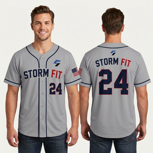 Maillot de baseball pour homme Storm Fit à manches courtes, sublimé, respirant, coupe athlétique, vêtements d'équipe personnalisés - Product Image 1