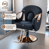 Fauteuil de Barbier Tendance et Populaire sur Internet, Chaise de Coiffure Pivotante et Inclinable pour Salon de Coiffure, Design Moderne en Acier Inoxydable