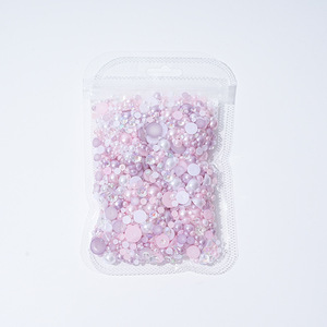 Perlas Planas de ABS de 2mm, Perlas Redondas de Plástico Sueltas para Decoración de Uñas, Manualidades, Joyería, Manicura - Product Image 5