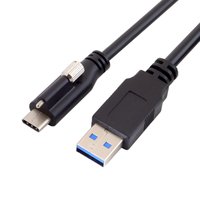 Kabel USB 3.0 Tipe C ke USB A Male Industri dengan Konektor Pengunci Sekrup untuk Aplikasi Mesin