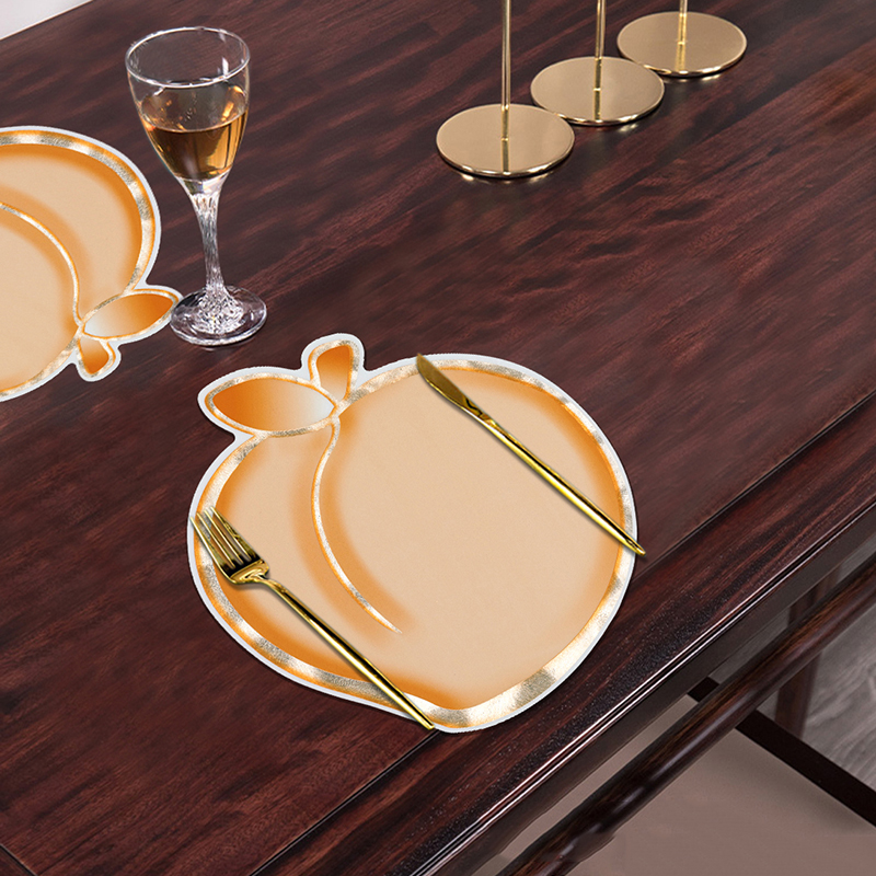 Rose Gold Flower Shape Irregular Eco PVC Placemats For Dinning Table